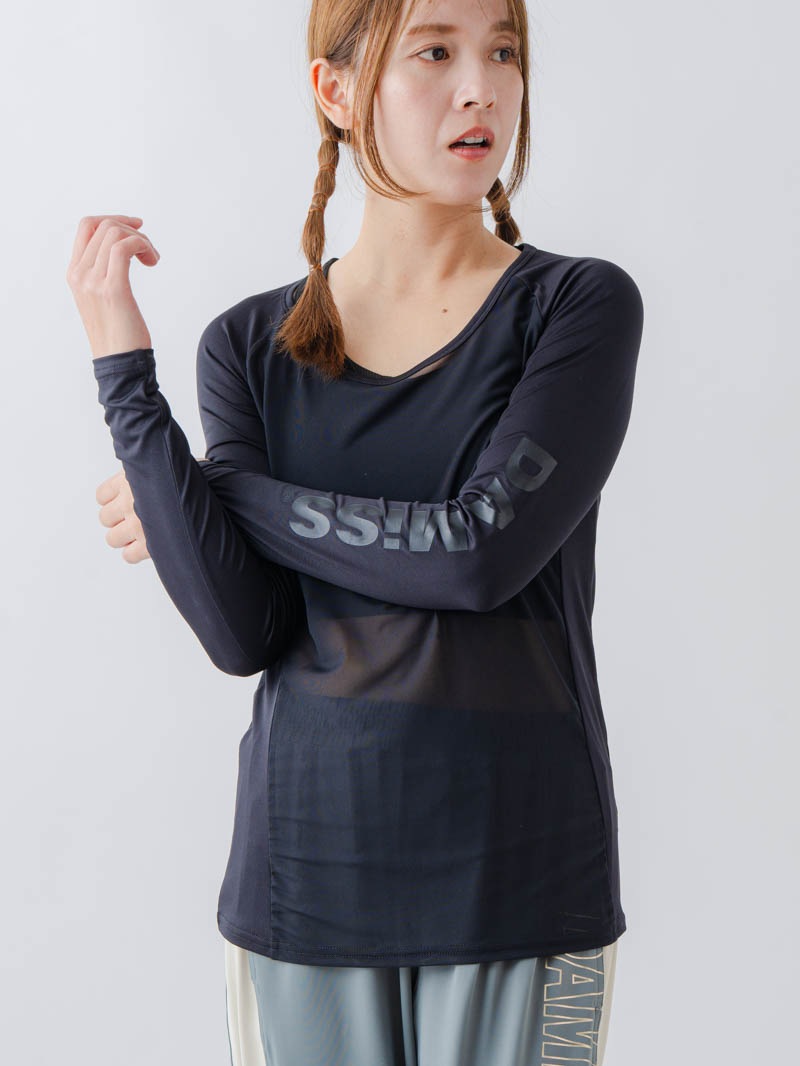 長袖メッシュインナー  ブラック  1635-1703