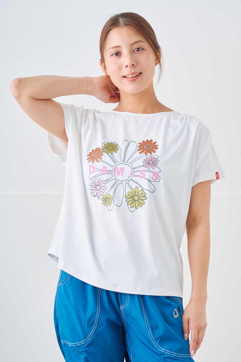 フラワータックTシャツ ホワイト 1534-1431