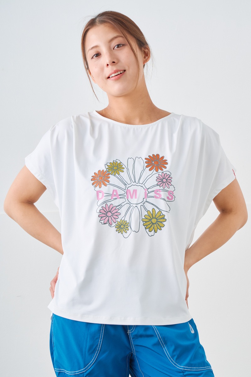 フラワータックTシャツ ホワイト 1534-1431