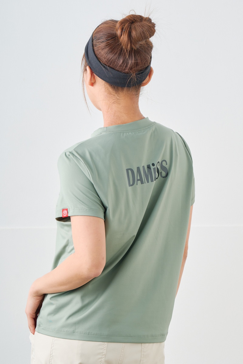 ダイヤラインストーンTシャツ カーキ 1534-1432