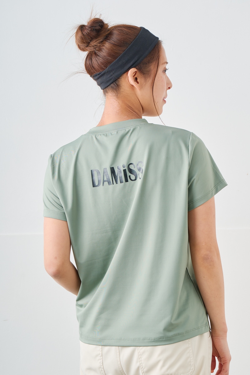 ダイヤラインストーンTシャツ カーキ 1534-1432