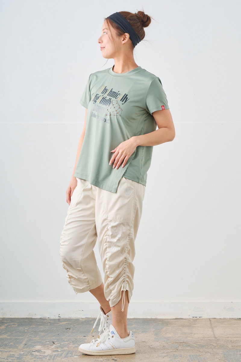 ダイヤラインストーンTシャツ カーキ 1534-1432