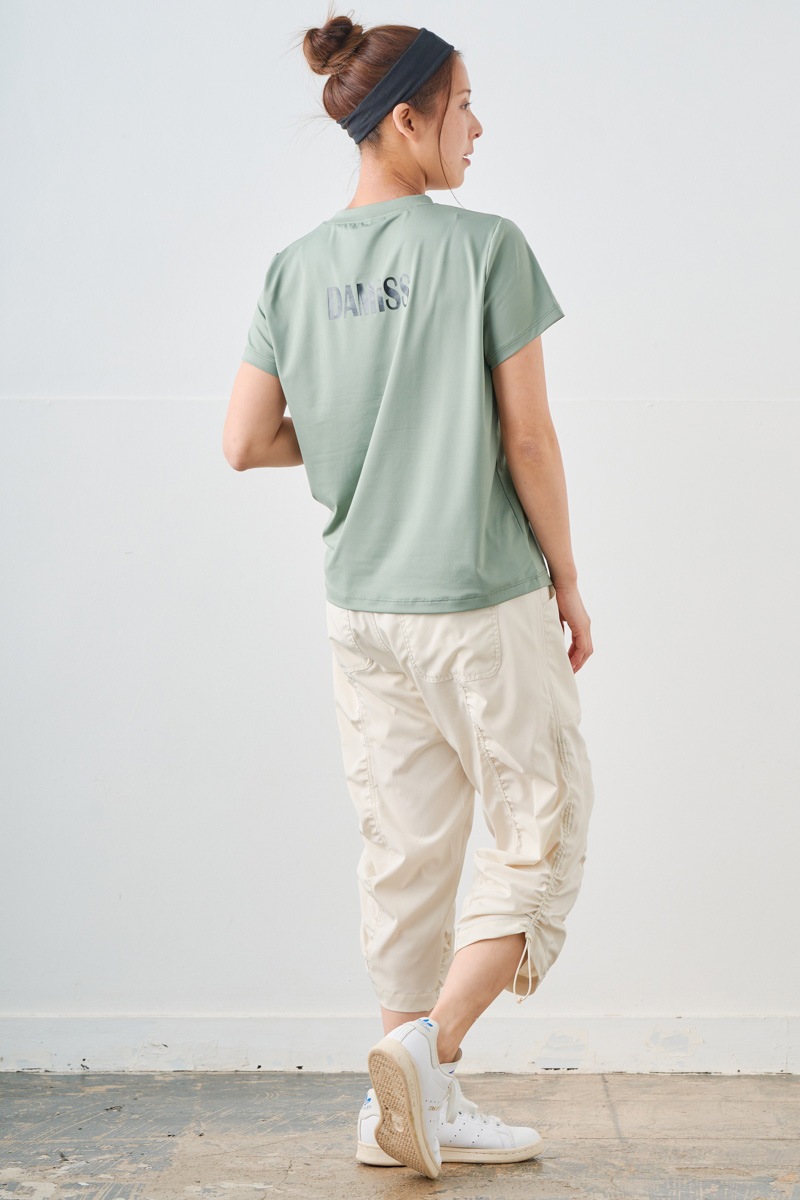 ダイヤラインストーンTシャツ カーキ 1534-1432