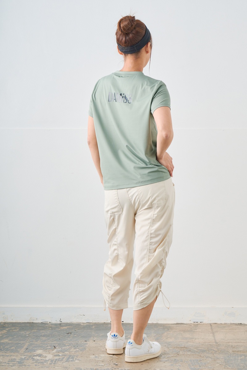 ダイヤラインストーンTシャツ カーキ 1534-1432