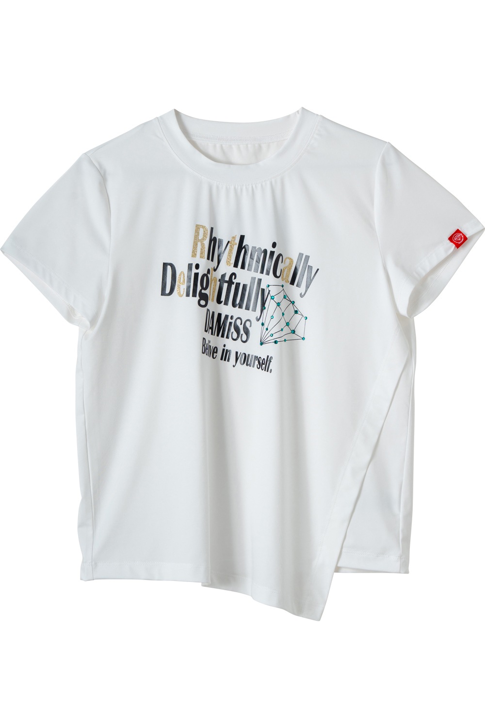 ダイヤラインストーンTシャツ カーキ 1534-1432