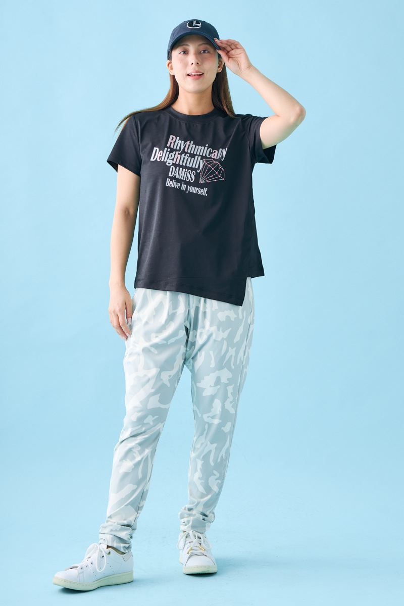 ダイヤラインストーンTシャツ ブラック 1534-1432