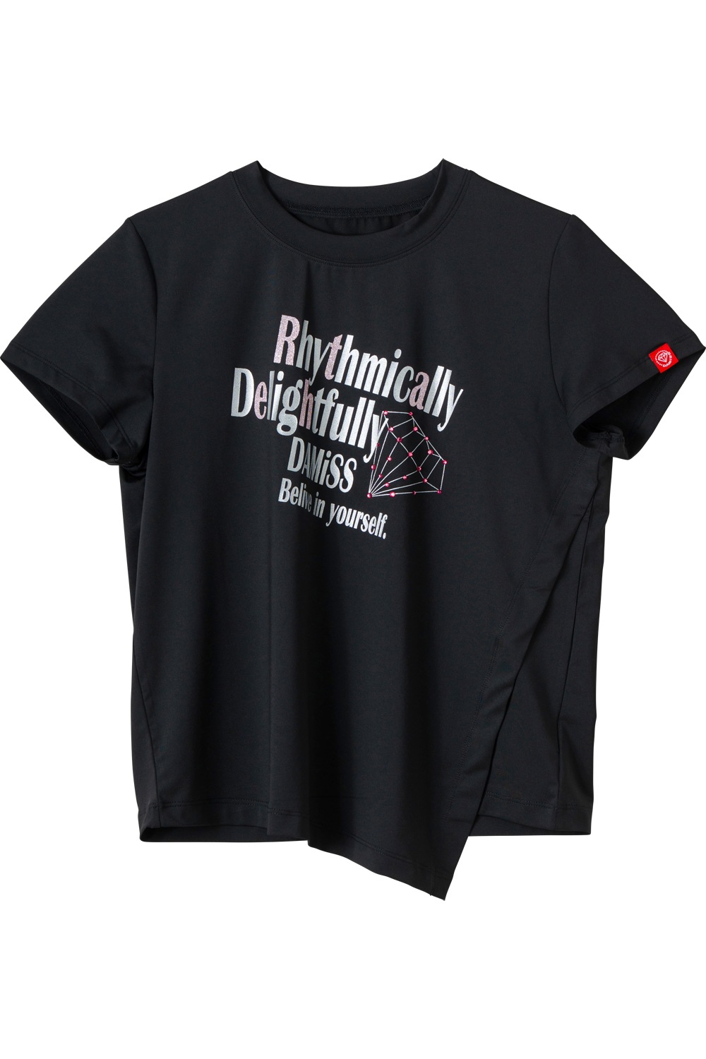 ダイヤラインストーンTシャツ ブラック 1534-1432