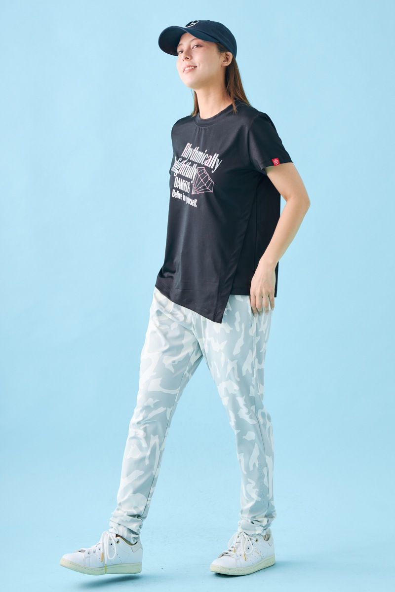 ダイヤラインストーンTシャツ ブラック 1534-1432