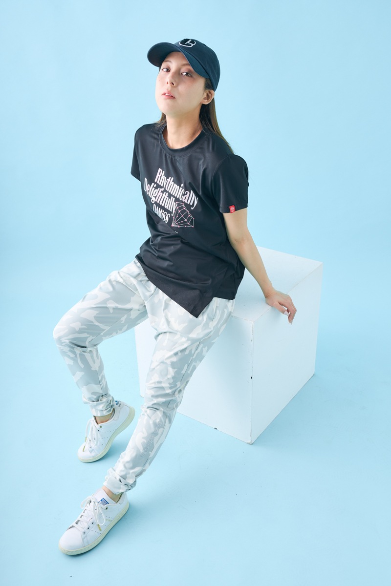 ダイヤラインストーンTシャツ ブラック 1534-1432