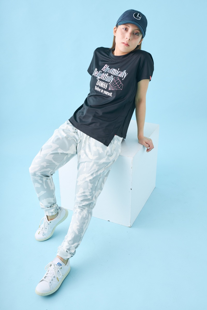 ダイヤラインストーンTシャツ ブラック 1534-1432