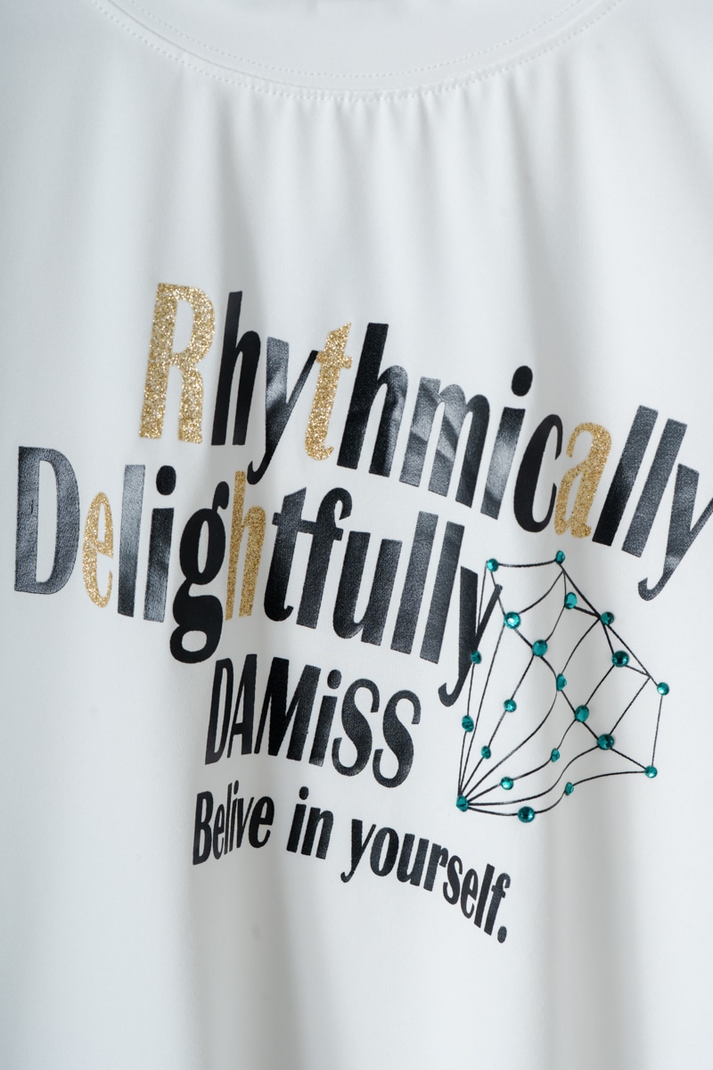 ダイヤラインストーンTシャツ ブラック 1534-1432