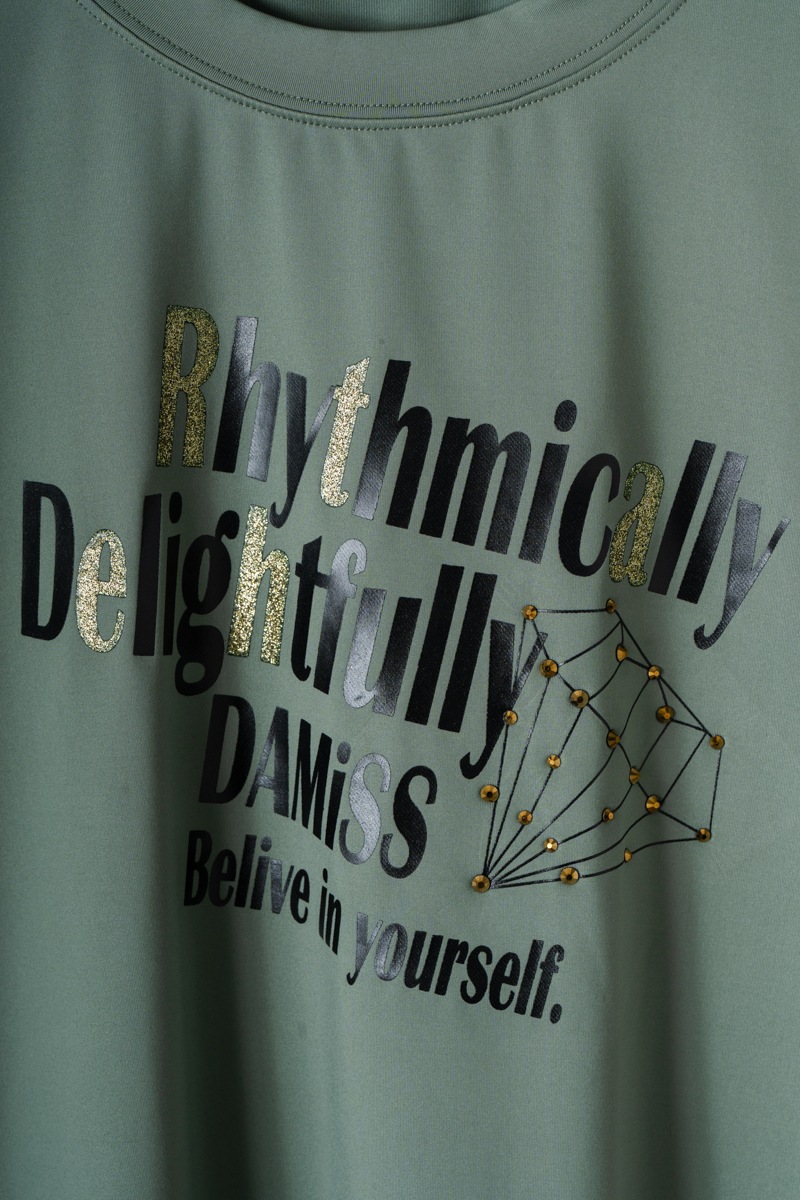 ダイヤラインストーンTシャツ ブラック 1534-1432