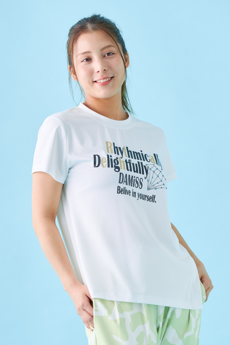 ダイヤラインストーンTシャツ ホワイト 1534-1432