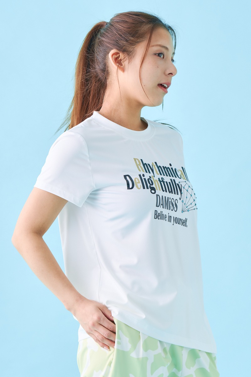 ダイヤラインストーンTシャツ ホワイト 1534-1432