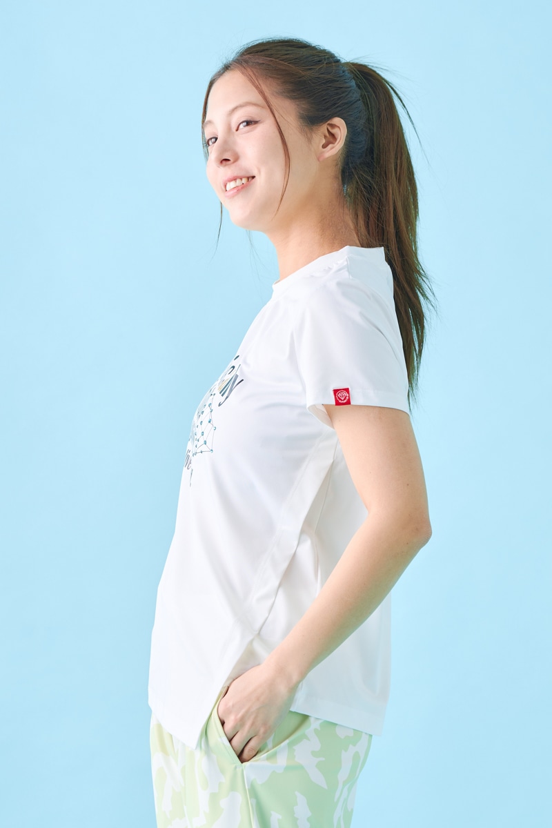 ダイヤラインストーンTシャツ ホワイト 1534-1432