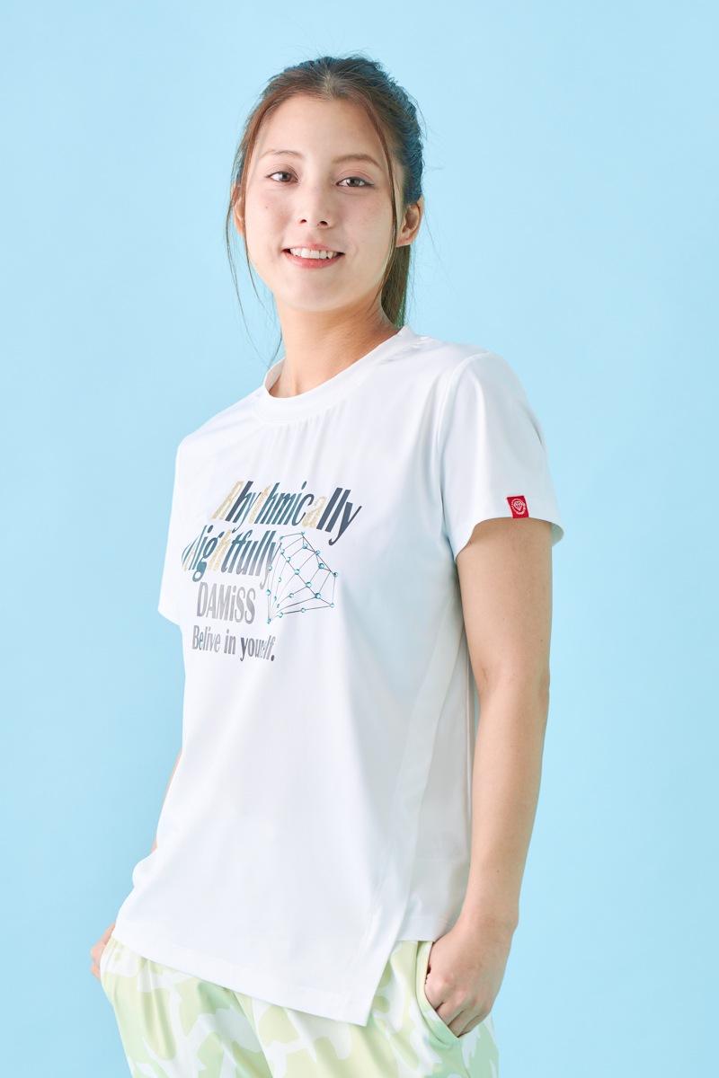 ダイヤラインストーンTシャツ ホワイト 1534-1432