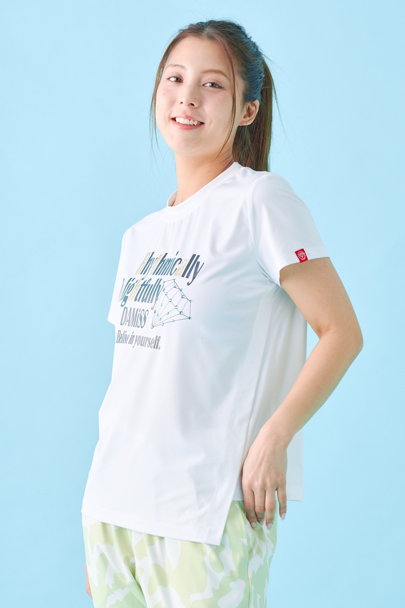 ダイヤラインストーンTシャツ ホワイト 1534-1432