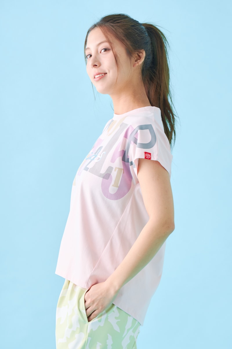 オーバーパネルロゴTシャツ ピンク 1534-1609