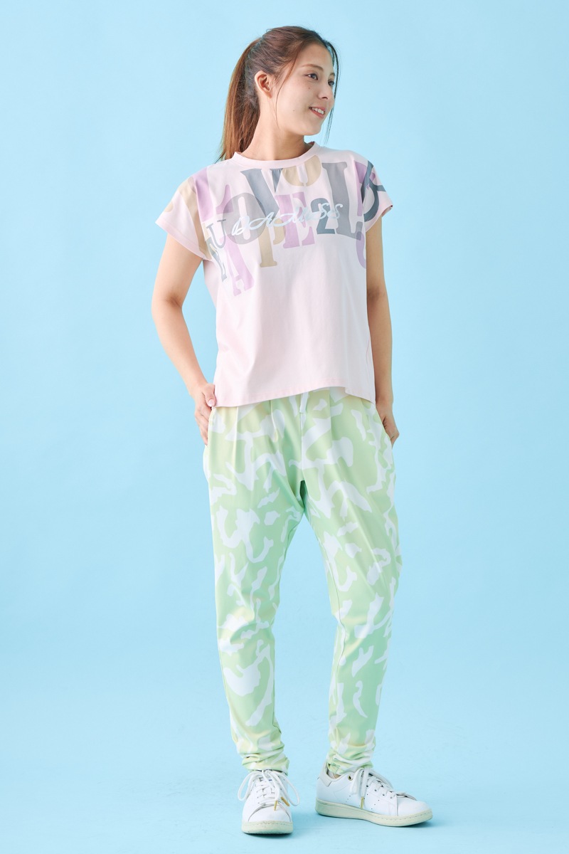 オーバーパネルロゴTシャツ ピンク 1534-1609