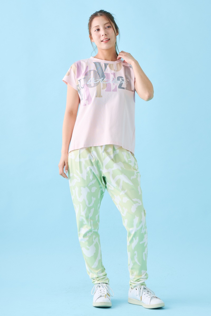 オーバーパネルロゴTシャツ ピンク 1534-1609