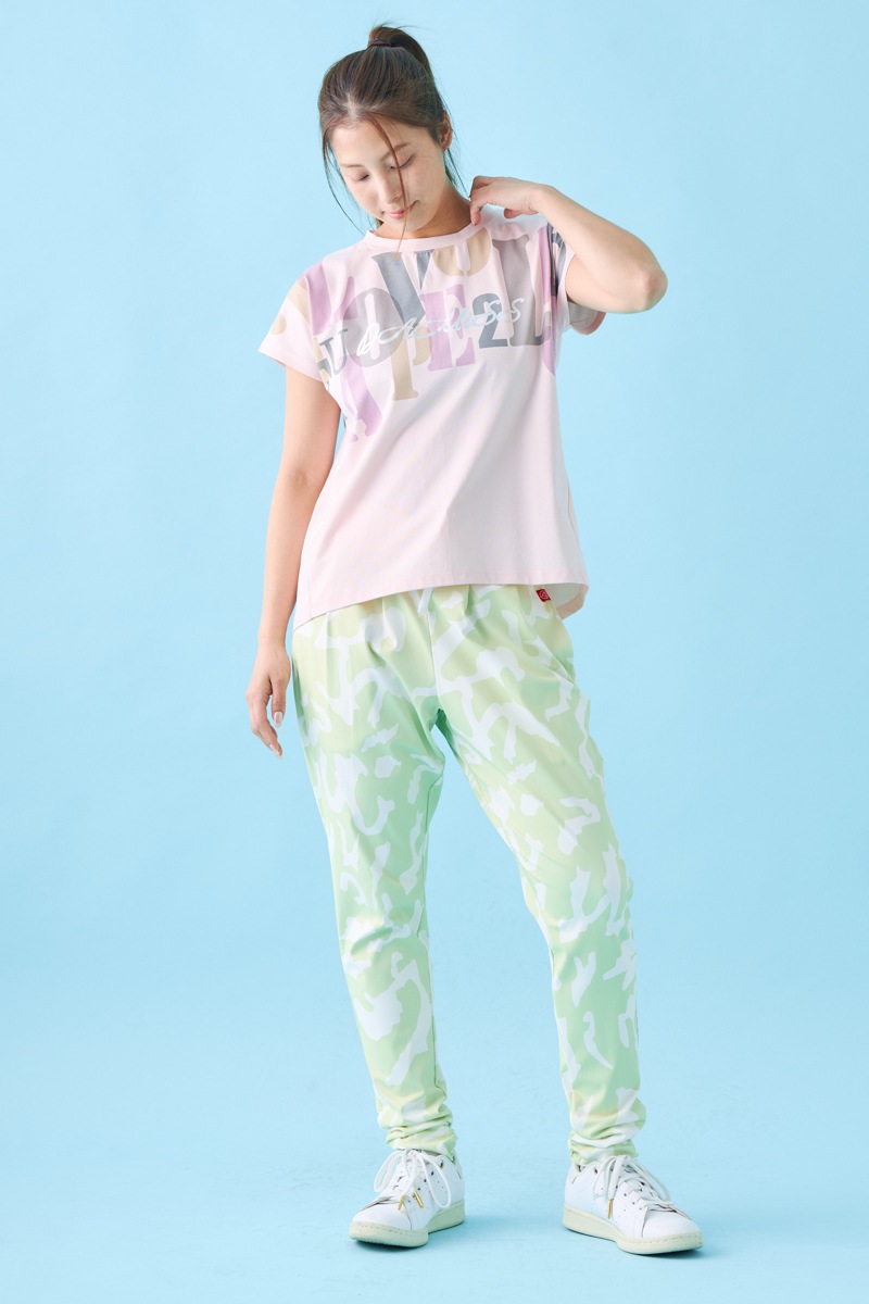 オーバーパネルロゴTシャツ ピンク 1534-1609