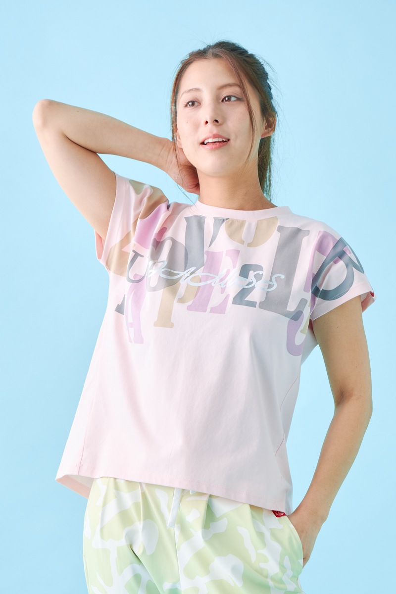 オーバーパネルロゴTシャツ ピンク 1534-1609