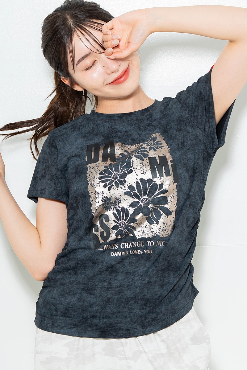 【先行割10%OFF】 メタルフローラルTシャツ ブラック 1634-1474【6/12まで】
