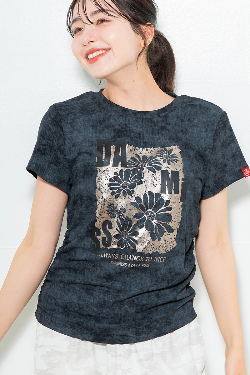 【先行割10%OFF】 メタルフローラルTシャツ ブラック 1634-1474【6/12まで】