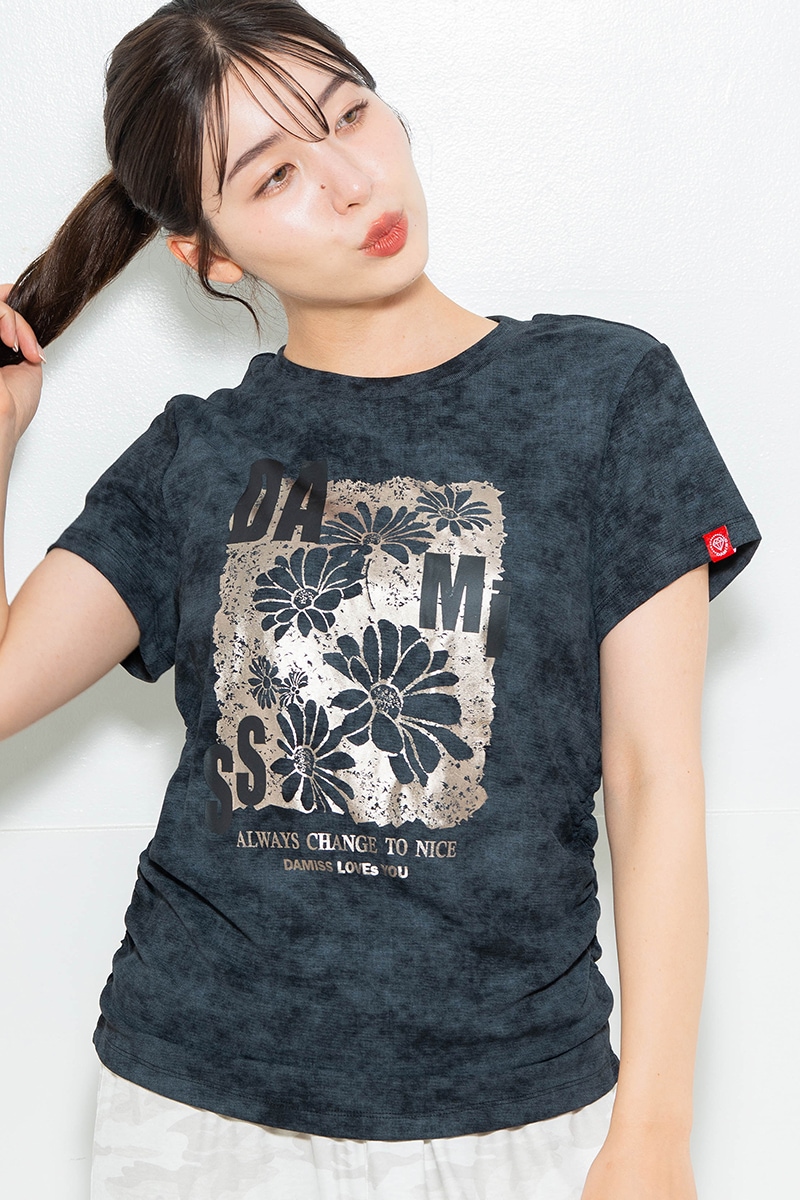 【先行割10%OFF】 メタルフローラルTシャツ ブラック 1634-1474【6/12まで】