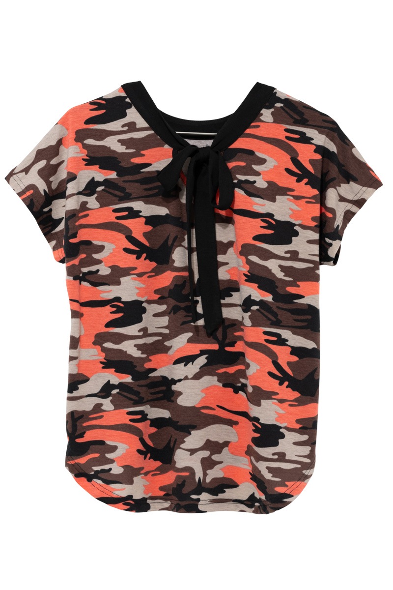 迷彩BackリボンTシャツ イエロー 1434-1412 | D SHOP 着心地のいい高