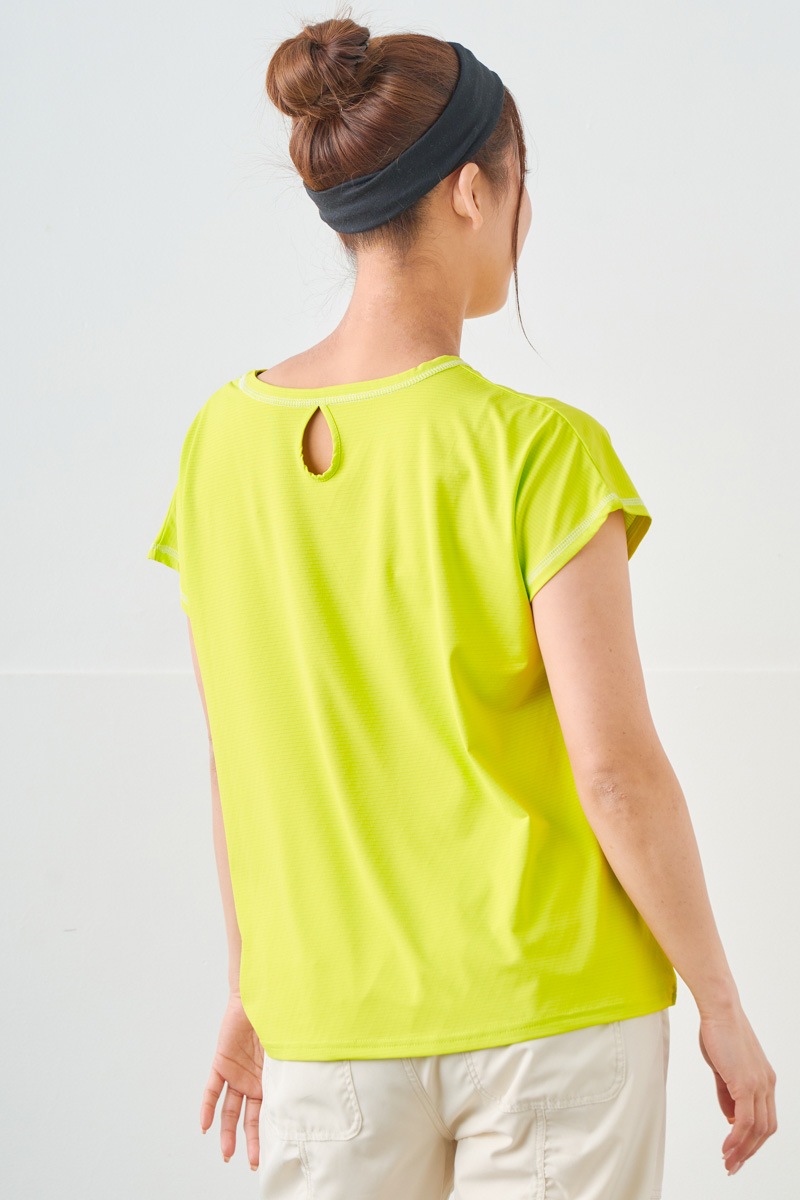 ドットフラワーストーンTシャツ ライム 1534-1610