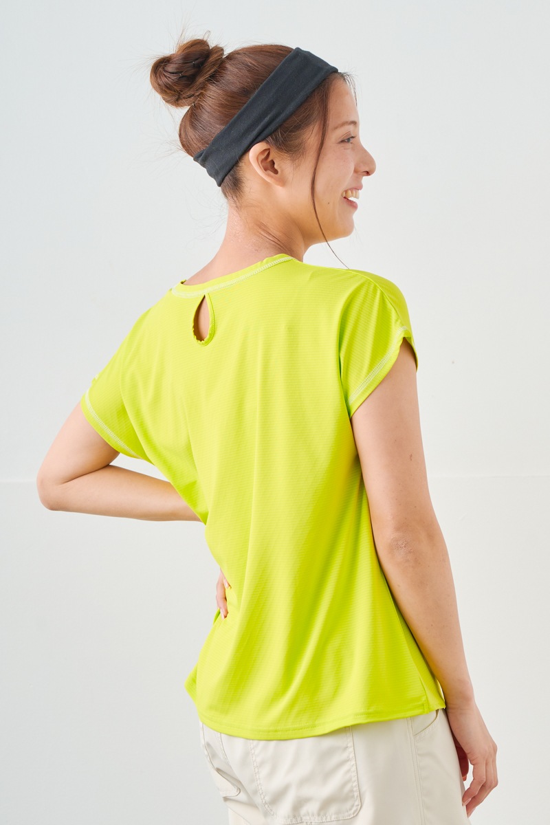 ドットフラワーストーンTシャツ ライム 1534-1610