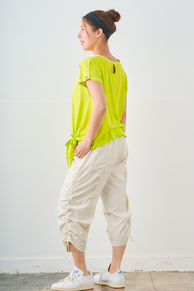 ドットフラワーストーンTシャツ ライム 1534-1610