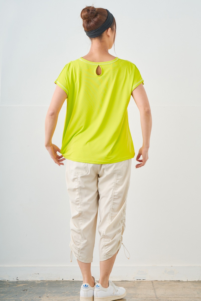 ドットフラワーストーンTシャツ ライム 1534-1610