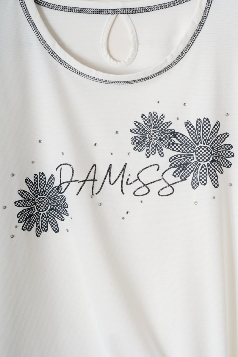 ドットフラワーストーンTシャツ ライム 1534-1610