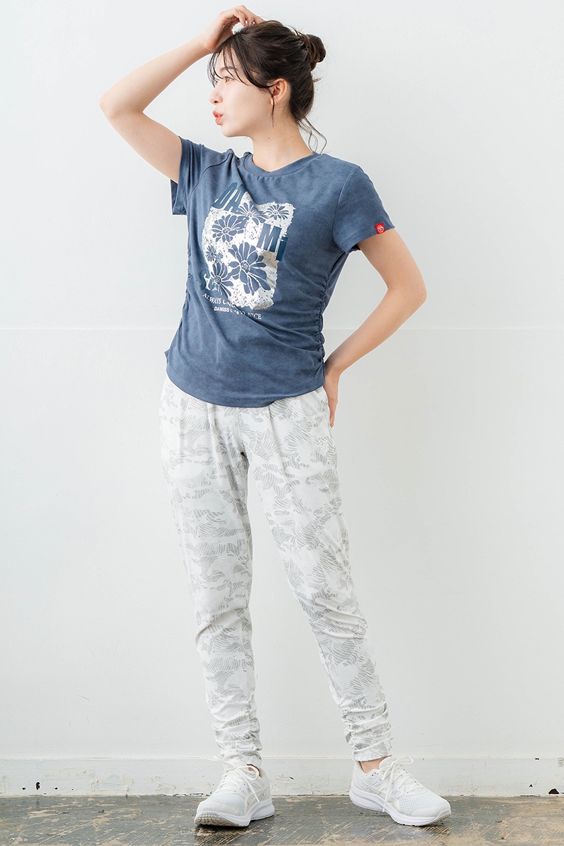 メタルフローラルTシャツ ブルー 1634-1474