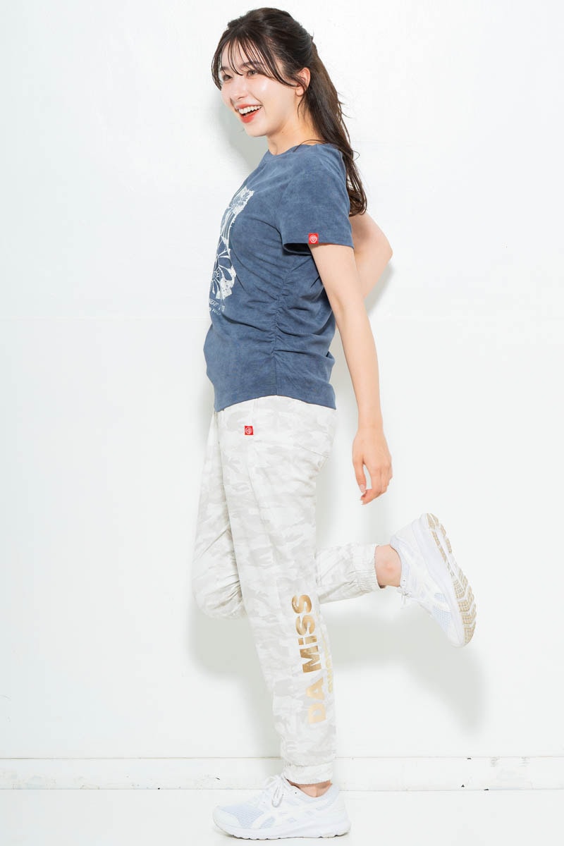 メタルフローラルTシャツ ブルー 1634-1474