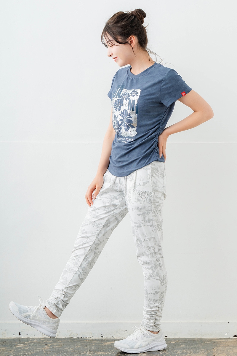 メタルフローラルTシャツ ブルー 1634-1474