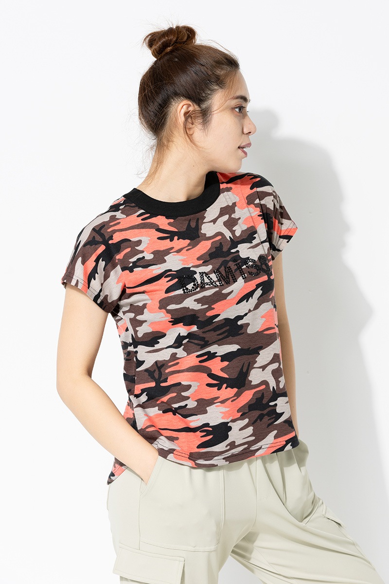迷彩BackリボンTシャツ　オレンジ　1434-1412