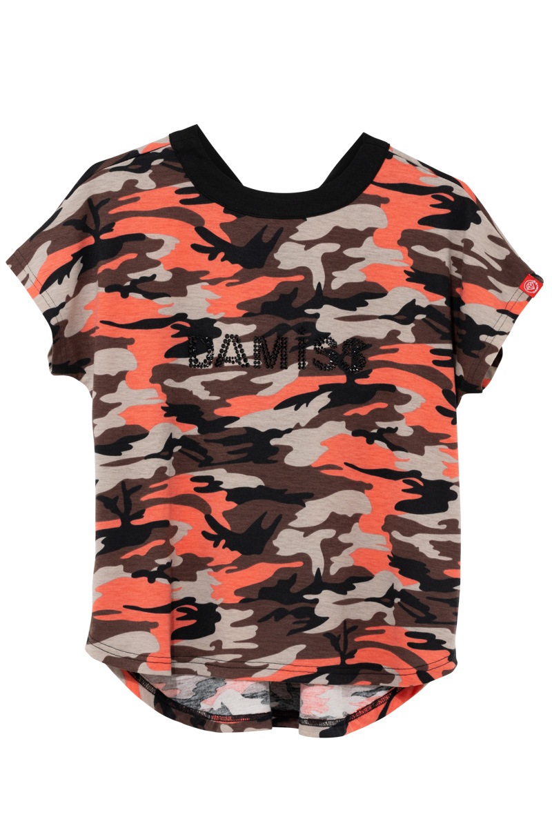 迷彩BackリボンTシャツ　オレンジ　1434-1412