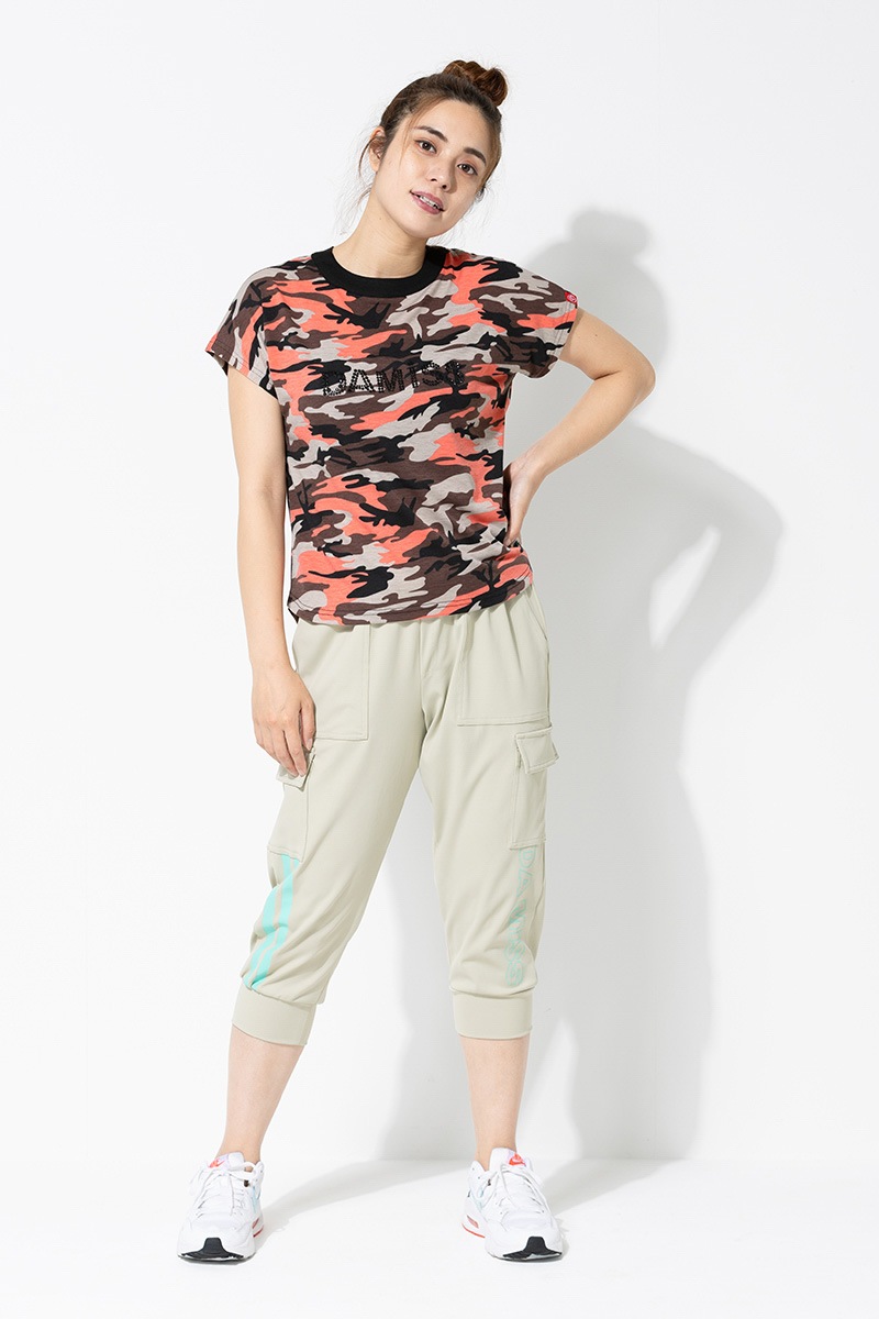 迷彩BackリボンTシャツ　オレンジ　1434-1412