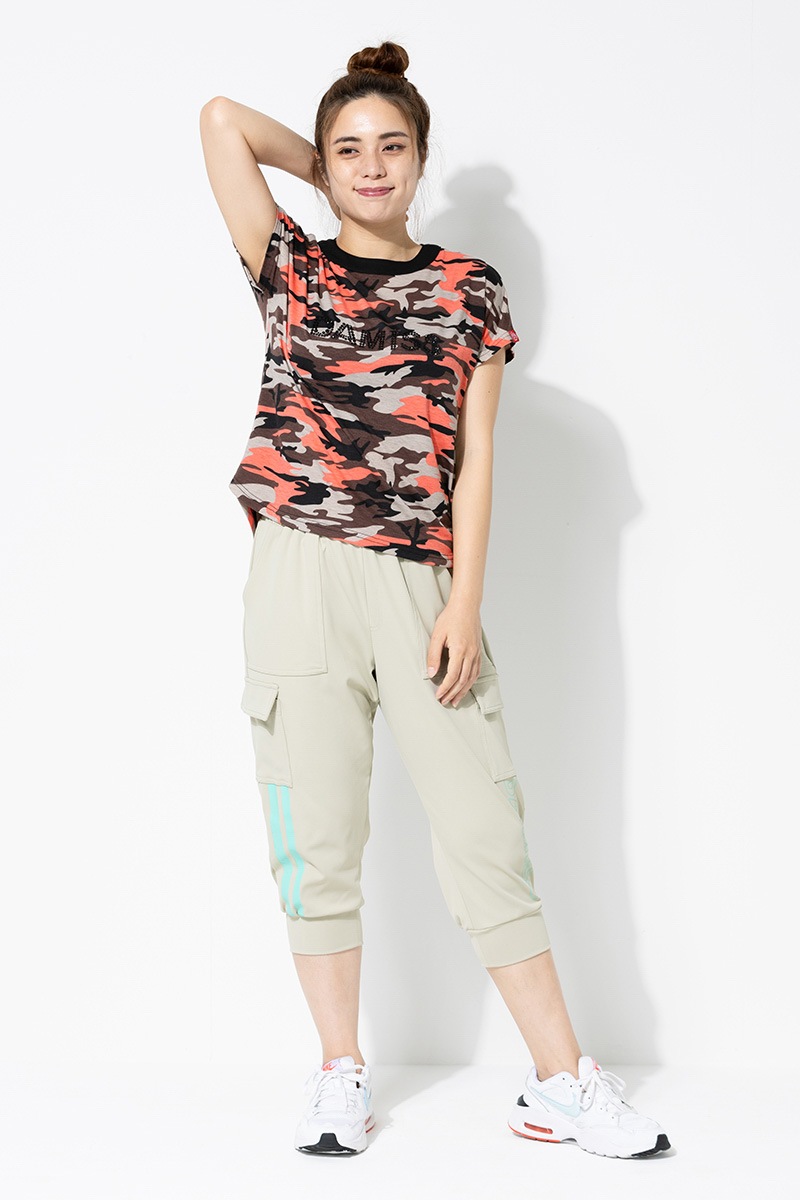 迷彩BackリボンTシャツ　オレンジ　1434-1412