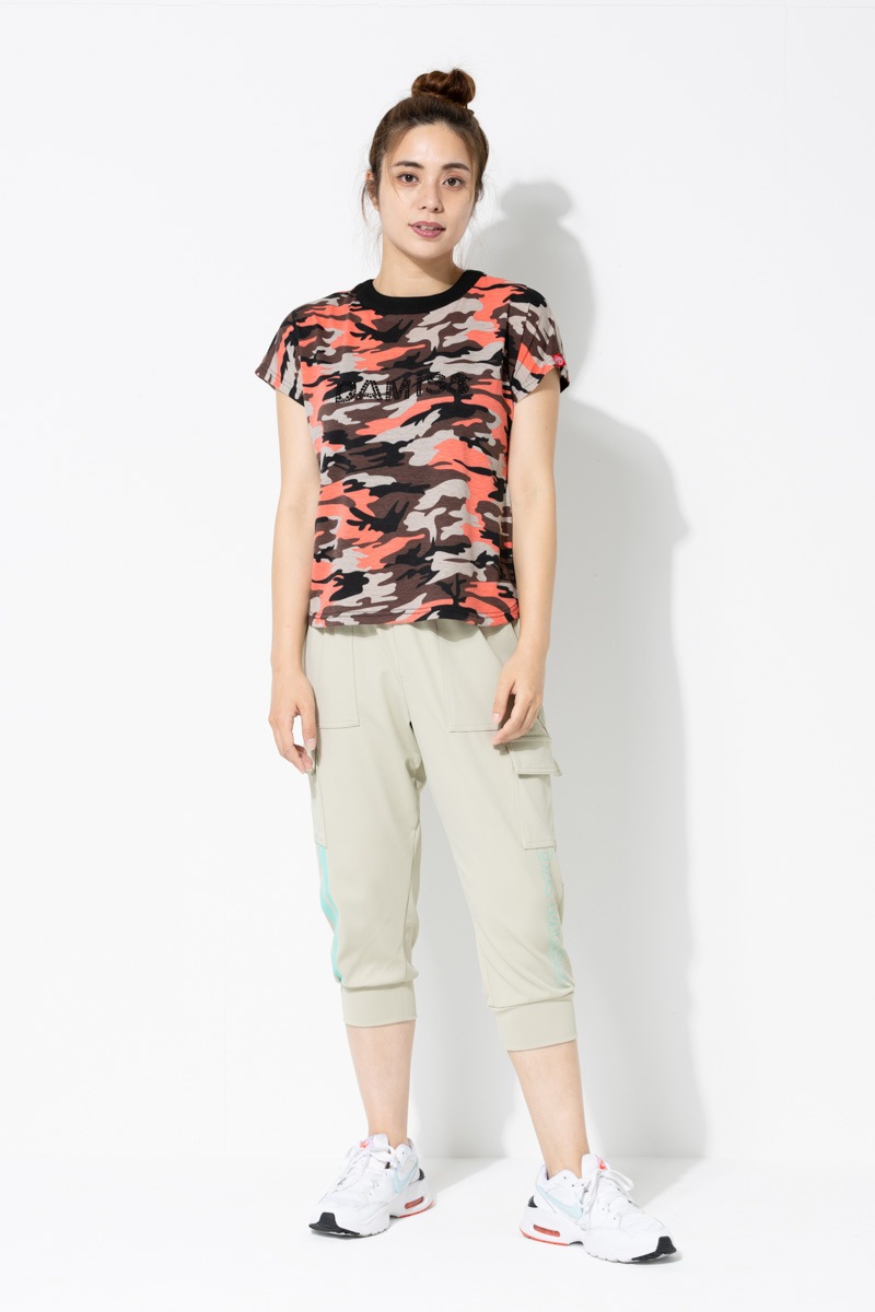 迷彩BackリボンTシャツ　オレンジ　1434-1412