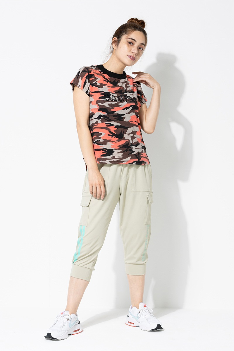 迷彩BackリボンTシャツ　オレンジ　1434-1412