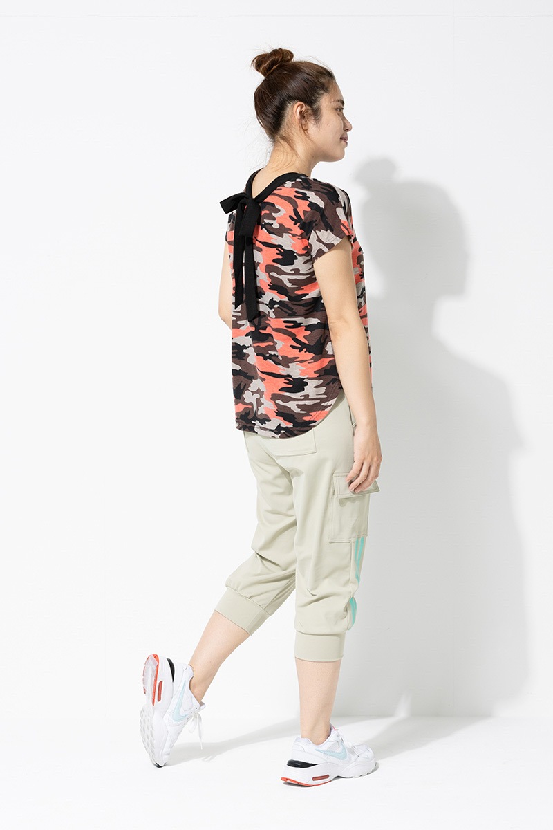 迷彩BackリボンTシャツ　オレンジ　1434-1412