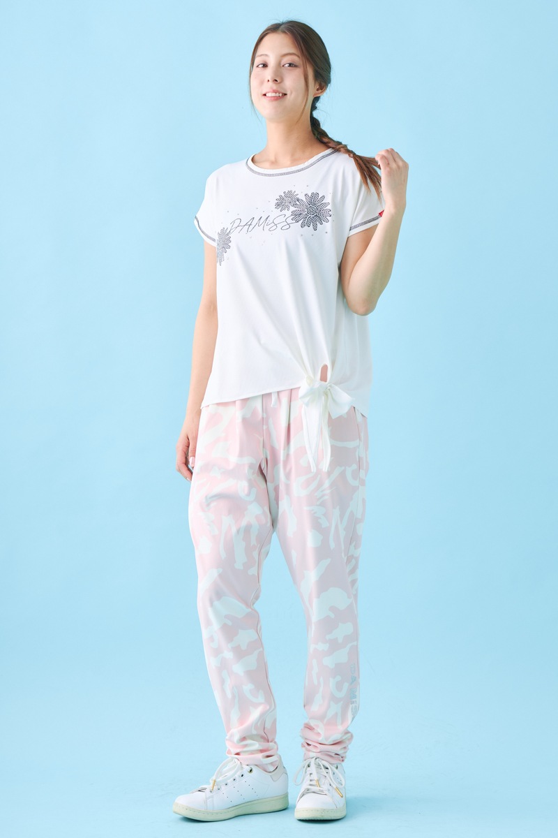 ドットフラワーストーンTシャツ ホワイト 1534-1610