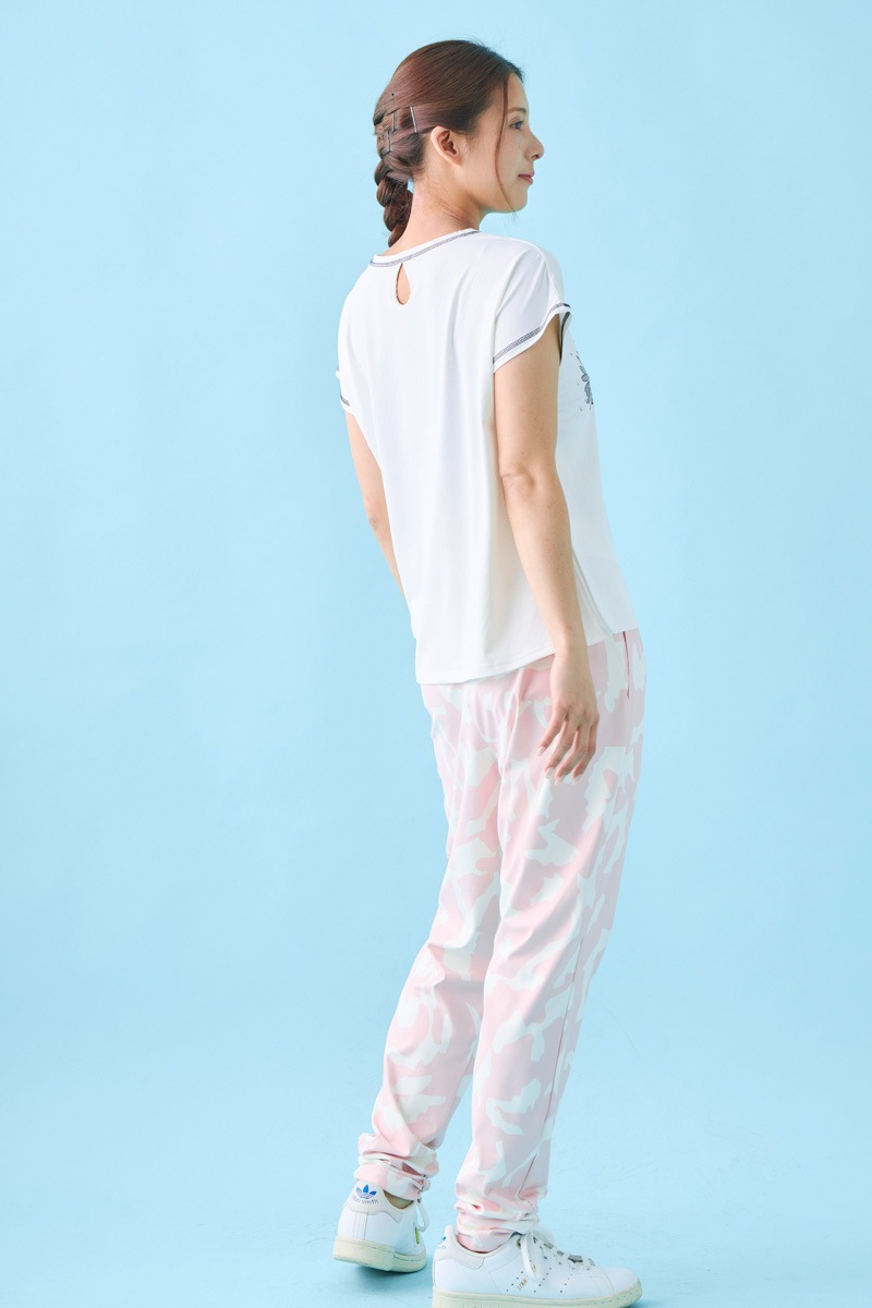 ドットフラワーストーンTシャツ ホワイト 1534-1610