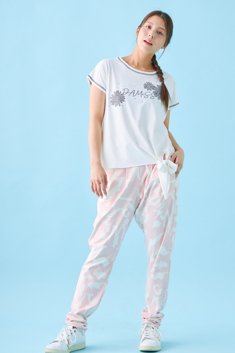 ドットフラワーストーンTシャツ ホワイト 1534-1610