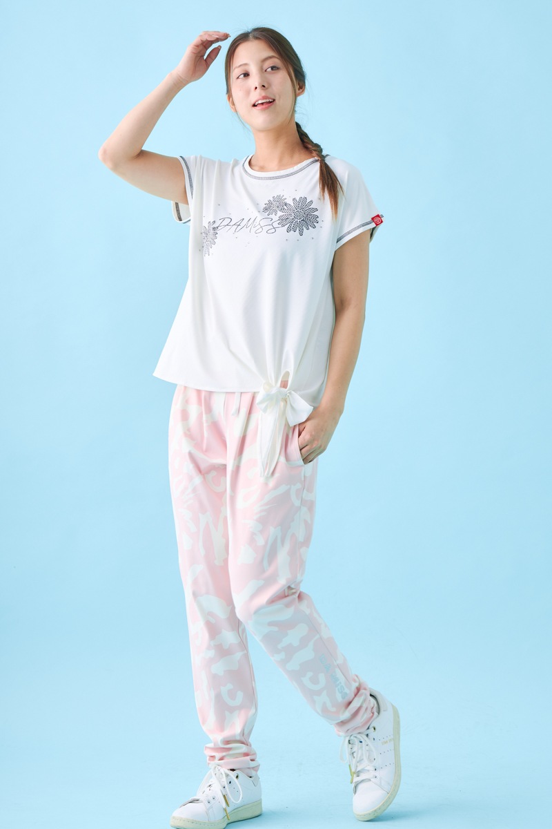 ドットフラワーストーンTシャツ ホワイト 1534-1610