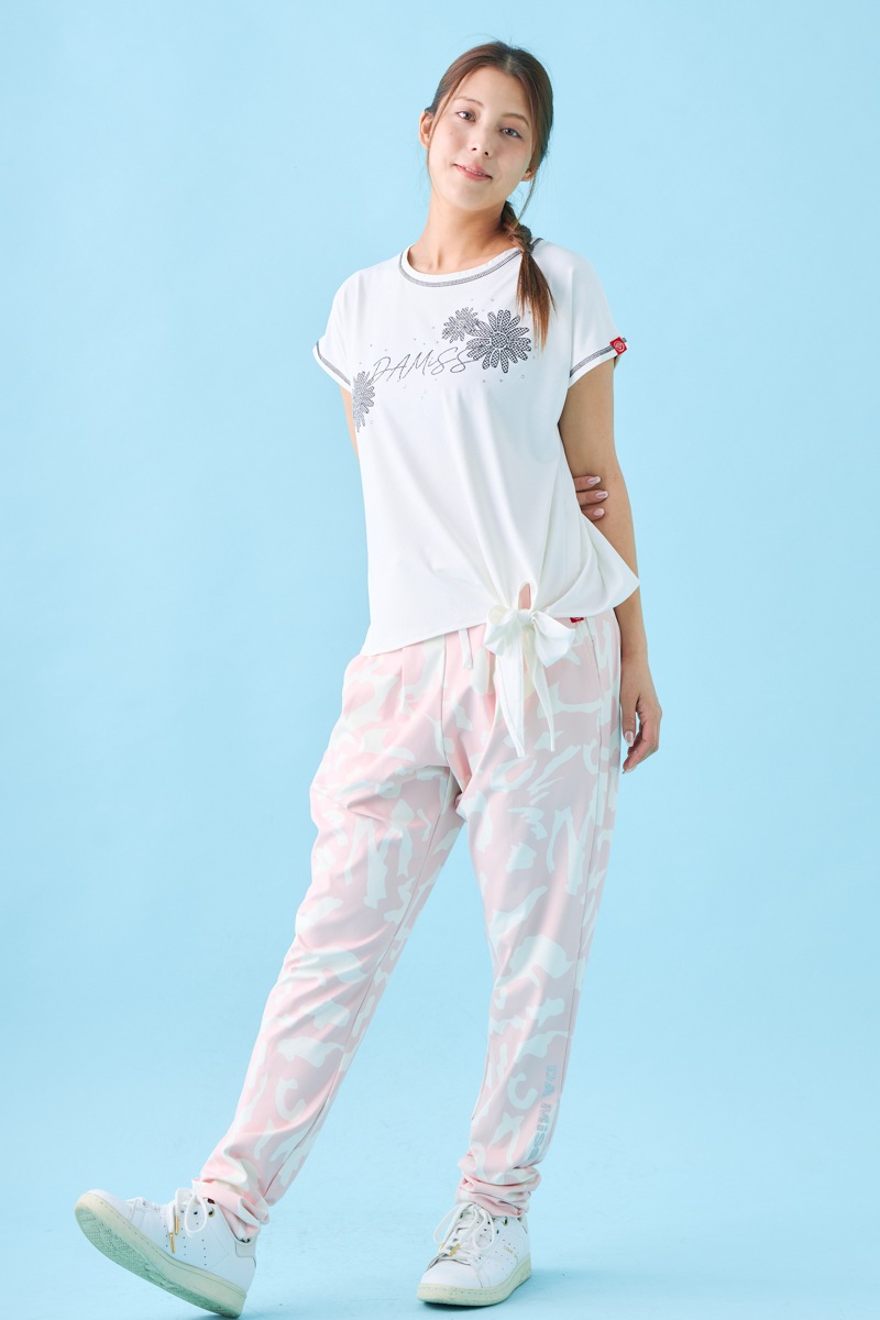 ドットフラワーストーンTシャツ ホワイト 1534-1610